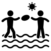 kids playing on beach icons